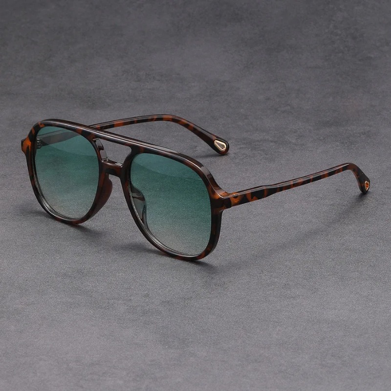 Luxury Zone - Modische Doppelbalken-Quadrat-Sonnenbrille für Damen Luxusmarken-Designer-Brille Retro